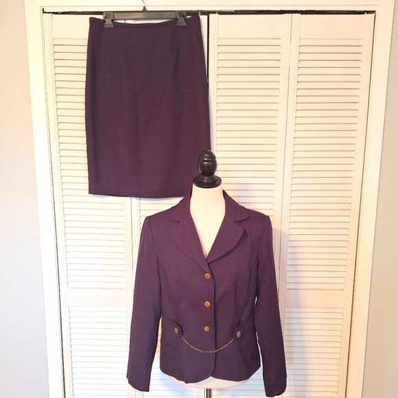 giorgio sant' angelo Dresses & Skirts - RARE VINTAGE Giorgio Sant' Angelo plum 2pc blazer skirt suit sz 10 *C2